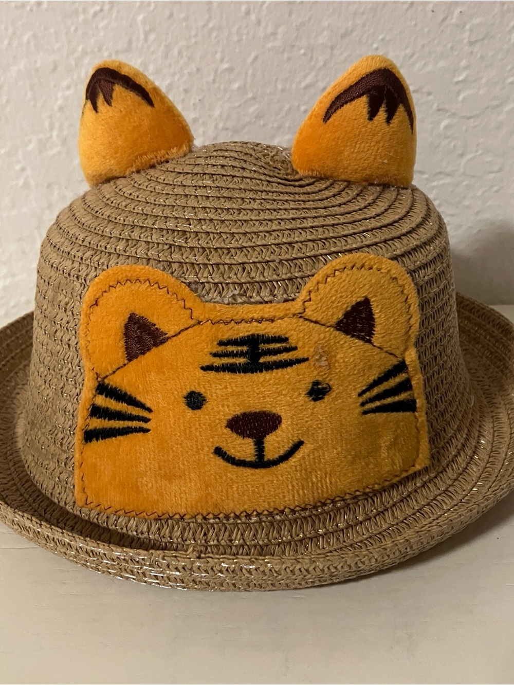 Little tiger toddler straw hat
